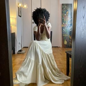 Beige crepe summer dress